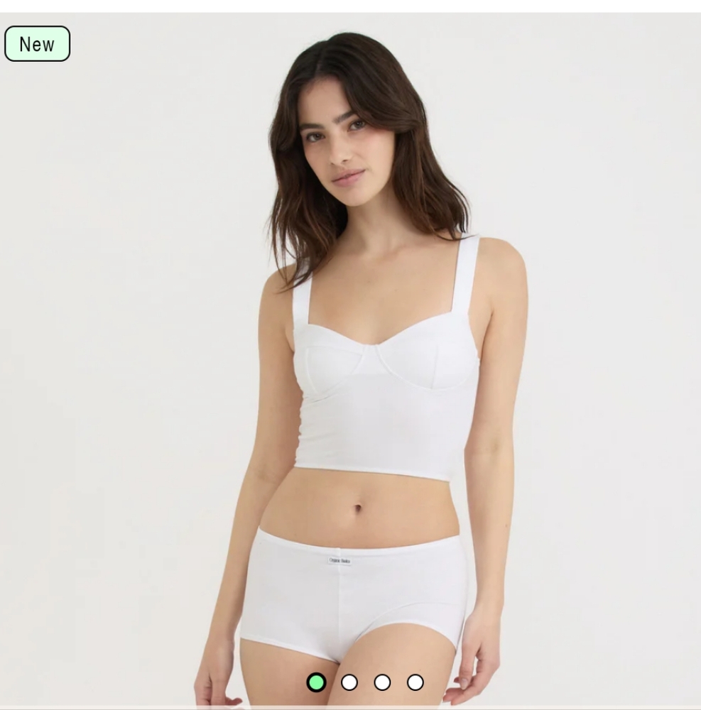 Organic Basics Core Icon Corset Top - White XS
